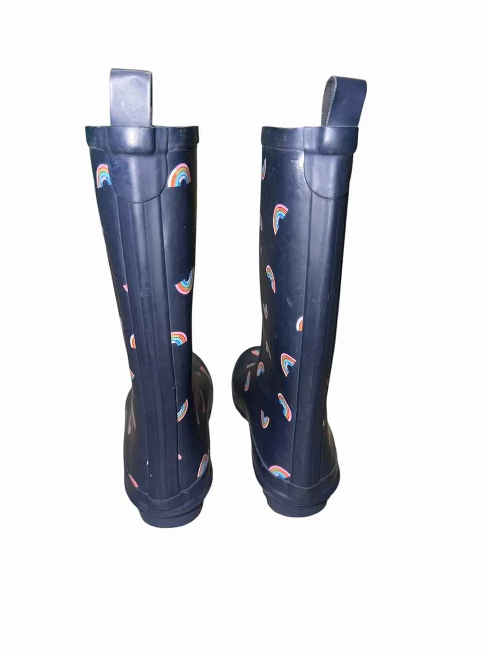 Cat and Jack Navy with Rainbows 🌈 Tall Rain Boots Size 4